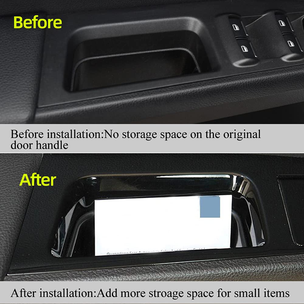 Vesul 4pcs Door Side Storage Box Compatible with Ford Fusion 2013 2014 2015 2016 2017 2018 2019 2020 Armrest Phone Container Door Organizer Handle Pocket ABS Tray Insert Glove Pallet