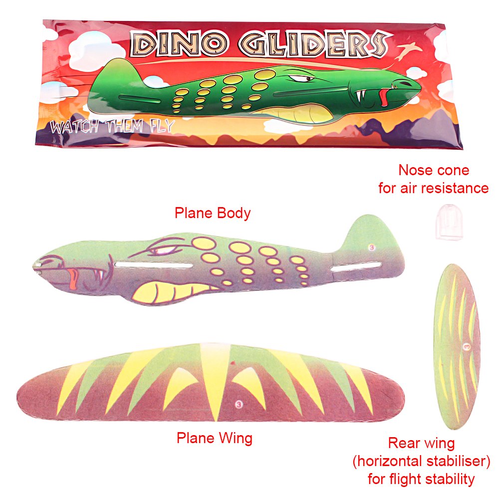 HENBRANDT Dinosaur Flying Gliders Ideal Party Bag Fillers/Children Toys/Game Prizes (24)