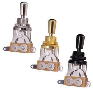 JD.Moon Electric Guitar 3 Way Toggle Switch Pickup Selector Switch with Brass Tip Knob (Chrome)