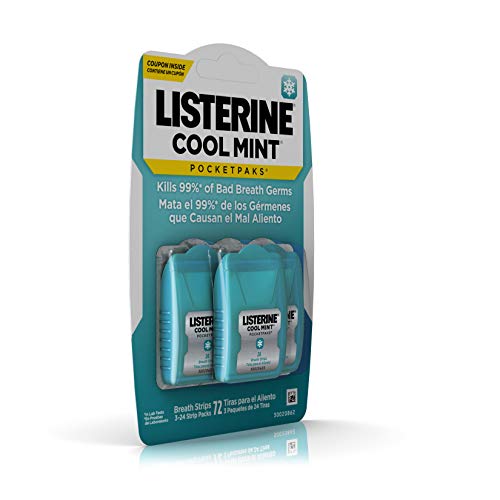 Listerine Pocketpaks Breath Strips, Cool Mint, 72 Count