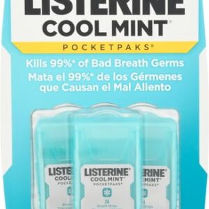 Listerine Pocketpaks Breath Strips, Cool Mint, 72 Count