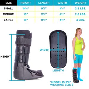 BraceAbility Tall Pneumatic Walking Boot | Orthopedic CAM Air Walker & Inflatable Surgical Leg Cast for Broken Foot, Sprained Ankle, Fractures or Achilles Surgery Recovery (Large)