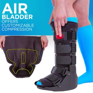 BraceAbility Tall Pneumatic Walking Boot | Orthopedic CAM Air Walker & Inflatable Surgical Leg Cast for Broken Foot, Sprained Ankle, Fractures or Achilles Surgery Recovery (Large)