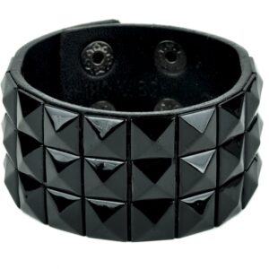 Black Pyramid Stud Wristband Gothic Jewelry Bracelet