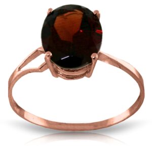 galaxy gold gg 14k rose gold ring with oval-shaped garnet - size 5.5