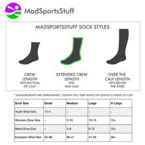 MadSportsStuff Basketball Logo Athletic Crew Socks, Medium - Black/White