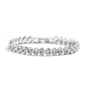 mariell 6" cubic zirconia wedding, bridal or prom cz tennis bracelet, petite size for smaller wrist.