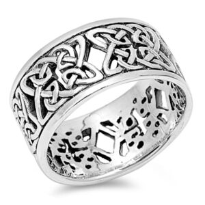 Women's Celtic Knot Eternity Fashion Ring .925 Sterling Silver Band Size 9