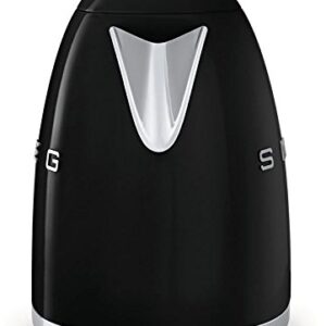 Smeg KLF01BLUS 50's Retro Style Aesthetic Electric Kettle, Black