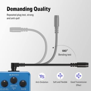 Donner DPA-1 Guitar Pedal Power Supply Adapter 9V DC 1A Tip Negative 5 Way Daisy Chain Cables for Guitar Effect Pedal