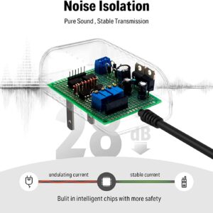 Donner DPA-1 Guitar Pedal Power Supply Adapter 9V DC 1A Tip Negative 5 Way Daisy Chain Cables for Guitar Effect Pedal