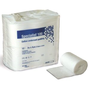 bsn 9043 3 in. x 4 yard 100 percentage cotton specialist cast padding, 12 rolls per bag