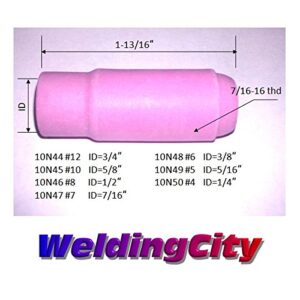 WeldingCity 5-pk Ceramic Cup 10N49 (#5, 5/16") for TIG Welding Torch 17, 18 and 26 Series from Lincoln Miller ESAB Weldcraft