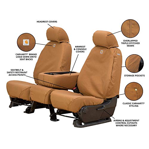 Covercraft Carhartt SeatSaver Custom Seat Covers for 2015-2018 Ford F-150 (Excludes Raptor), 1st Row Bucket Seats, SSC2485CABN (Brown)