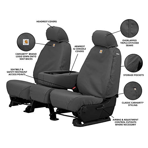 Covercraft Carhartt SeatSaver Custom Seat Covers for Ford F-150 Models SSC3446CAGY 1st Row 40/20/40 Bench Seat Gravel