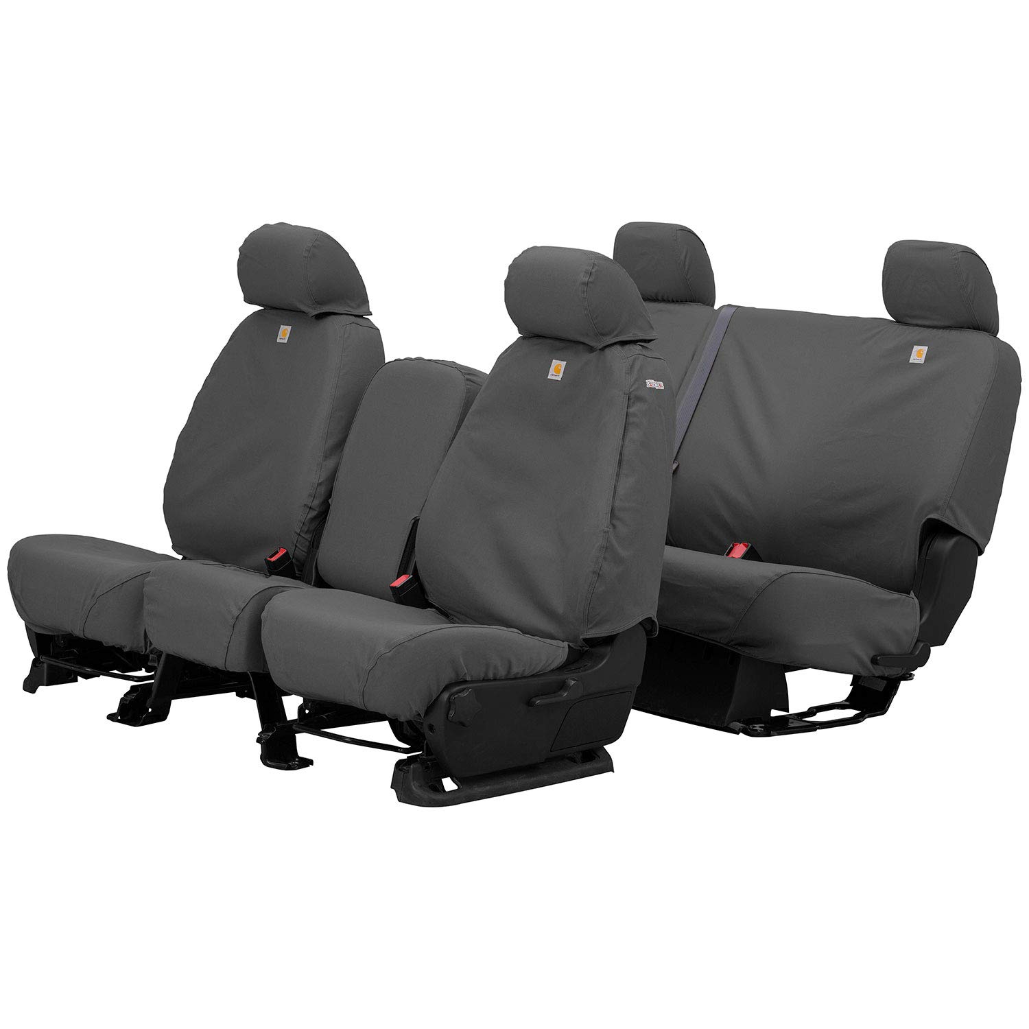 Covercraft Carhartt SeatSaver Custom Seat Covers | SSC8445CAGY | 2nd Row 60/40 Bench Seat | Compatible with Select Ford F-150 Models, Gravel