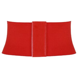 Ayliss Women Elastic Wide Band Tied Waspie Corset Waist Cincher Belt,Red