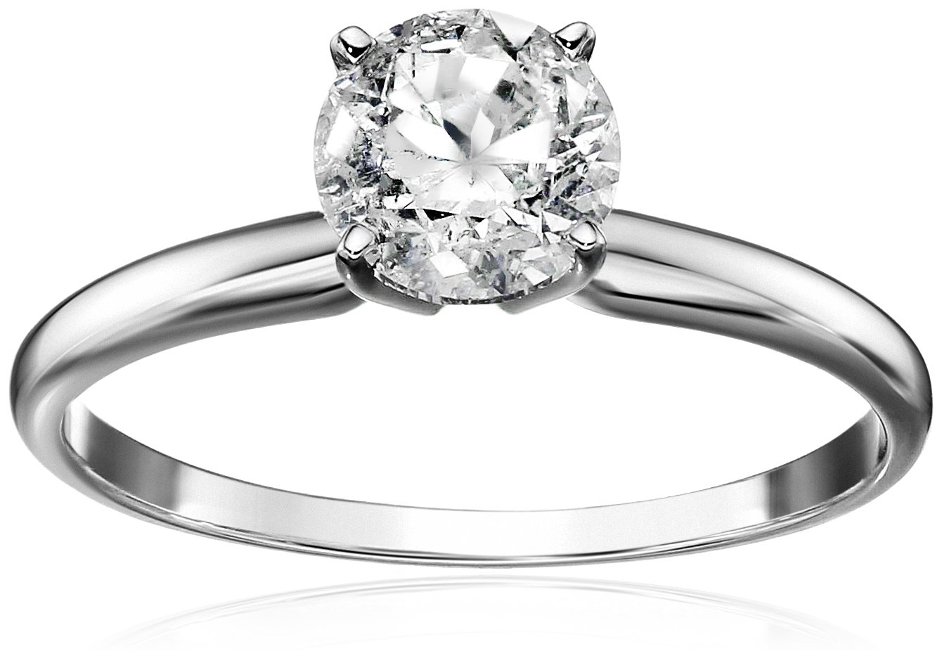 14k Round Solitaire White Gold Engagement Ring (1cttw, H-I Color, I3 Clarity), Size 6