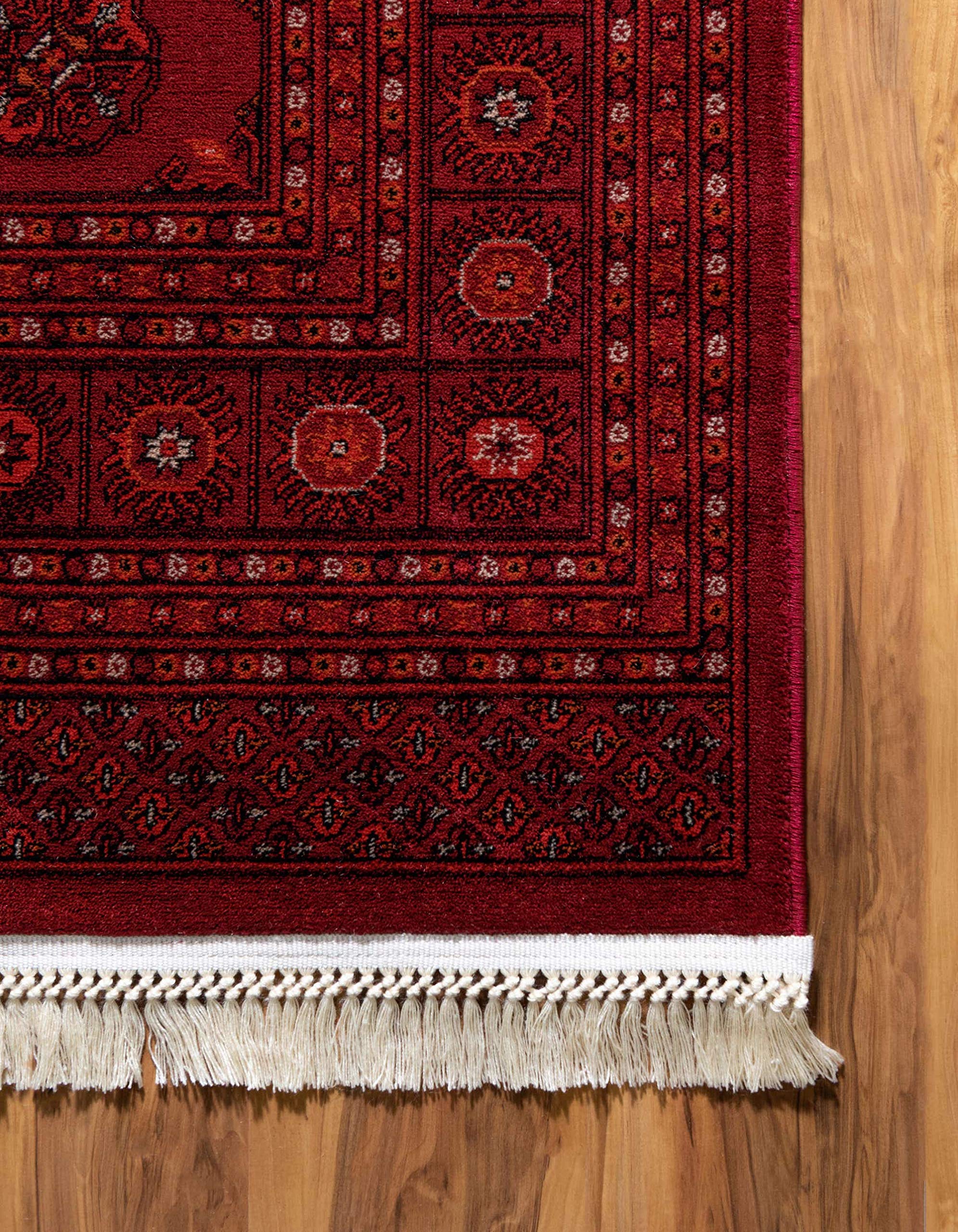 Unique Loom Tekke Collection Over-Dyed Saturated Traditional Torkaman Area Rug, 8 ft x 11 ft, Red/Burgundy