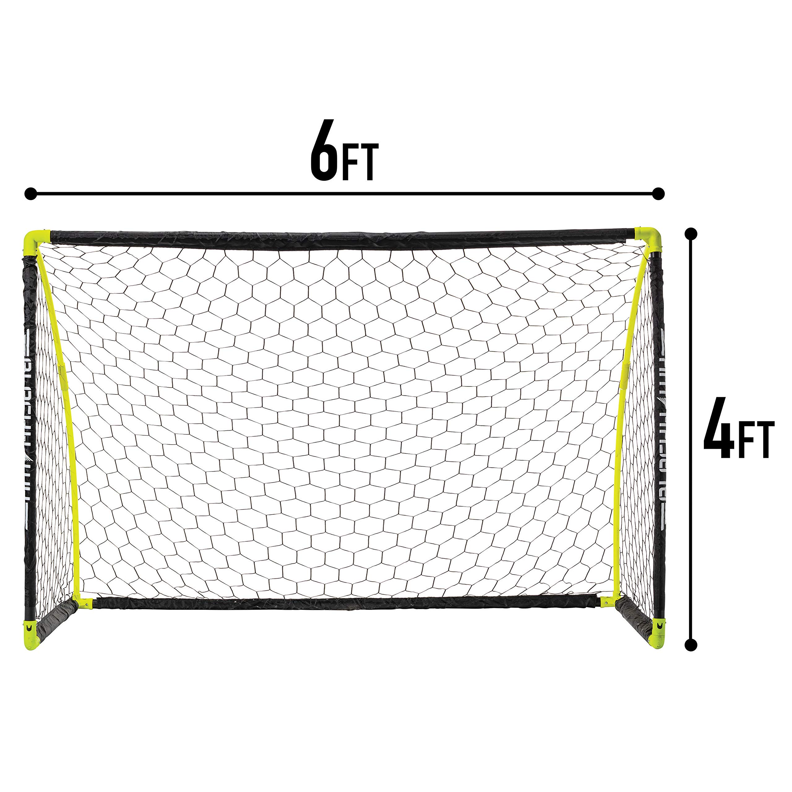 Franklin Sports Portable Soccer Goal - Kids Backyard Soccer Net - 6 x 4 Foot - All-Weather, Durable, Easy Storage - Blackhawk Goal