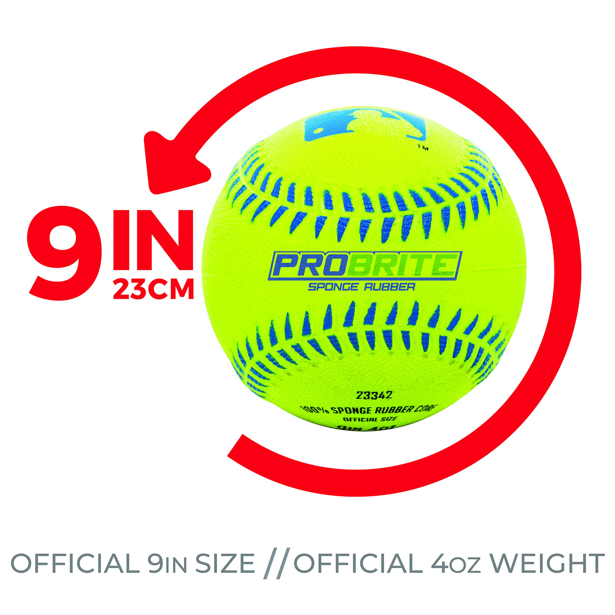 Franklin Sports - Pro Brite - Neon Rubber Teeball - MLB - Youth Tball - Baseball + Softball - Indoor & Outdoor Use