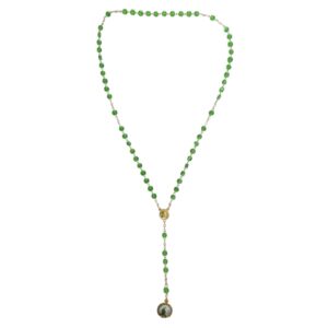 Light Green Saint Jude Rosary with Round Medal Rosario De San Judas Tadeo Con Medalla