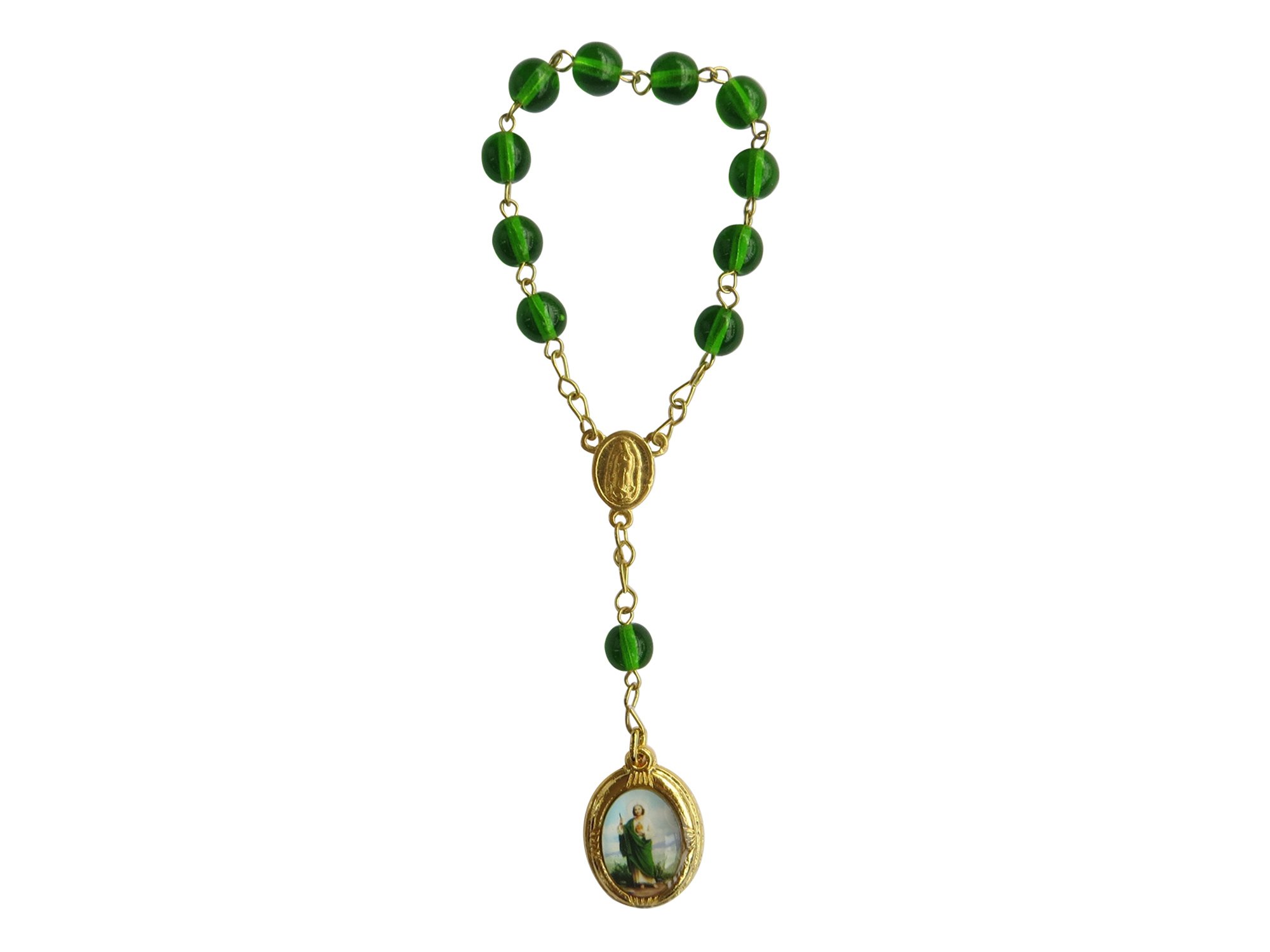 Green One Decade Saint Jude Rosary Decenario De San Judas Tadeo Small Rosary Catholic Prayer