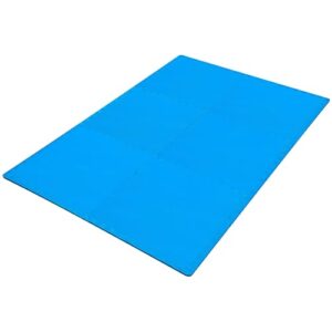 Signature Fitness Puzzle Exercise Mat with EVA Foam Interlocking Tiles for MMA, Exercise, Gymnastics and Home Gym Protective Flooring, 1/2" Thick, 24 Square Feet, Blue