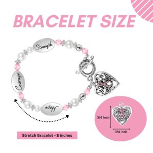 Fundraising For A Cause Pink Ribbon Breast Cancer “Hope, Strength Bracelet (1 Bracelet)