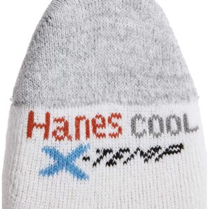 Hanes mens Freshiq X-temp Comfort Cool Ankle Socks, 6-pack casual socks, White/Grey, 6 12 US