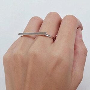 SOVATS Double Finger Band Ring for Women 925 Sterling Silver Rhodium Plated - Simple, Stylish &Trendy Nickel Free Ring Adjustable Size