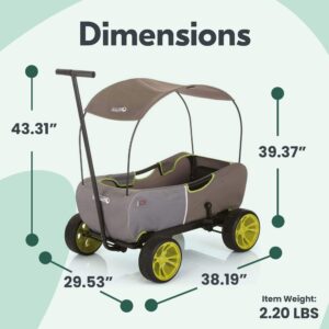 hauck Eco Wagon with Multipurpose Hand Pulled Utility, Steel Tube Framing, and Easy Fold Feature for Kids Pull Along Wagons, Forest Green