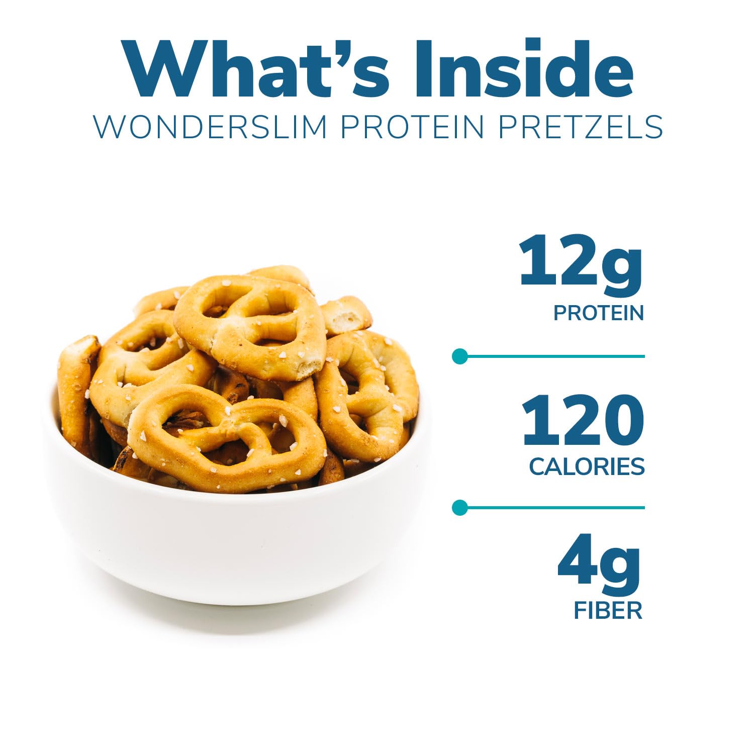 WonderSlim Protein Pretzel Snacks, 120 Calories, 12g Protein, 4g Fiber (7ct)