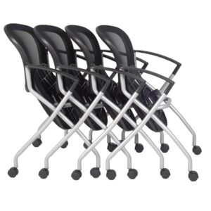 Regency Cadence Nesting Chair (4 Pack), Black