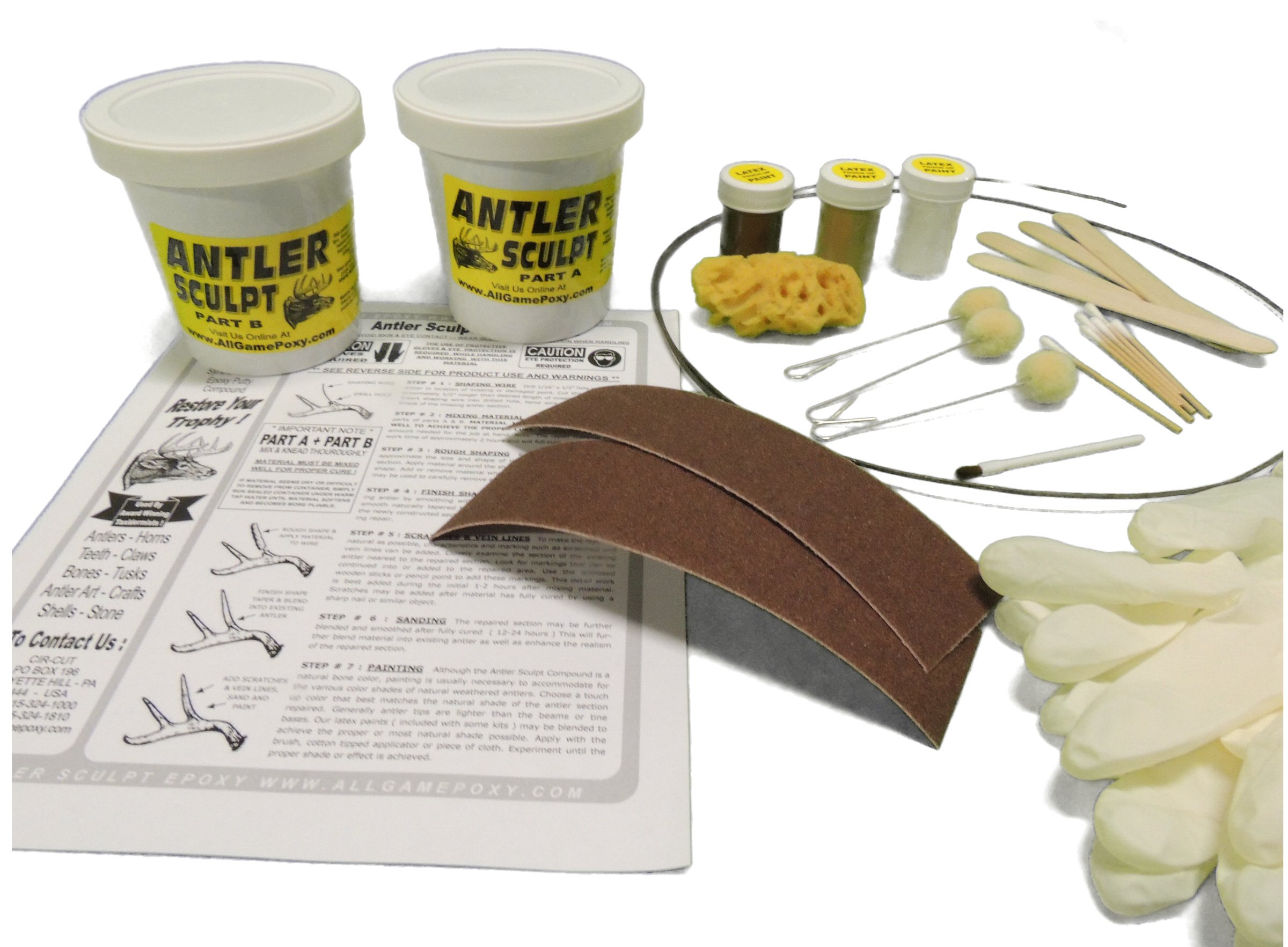 Pro Size Antler Art Crafting Epoxy Kit - Repair Horns Antlers Skulls Teeth Claws - 3 lb. Jumbo KIT -Great for Antler Lighting, Furniture, Collectibles, Antler Christmas Tree, Wreaths and More!