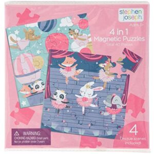 stephen joseph 4 in 1 magnetic puzzle book girl