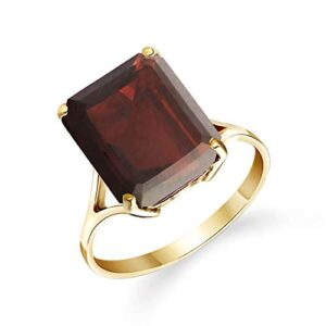 galaxy gold gg 14k yellow gold ring with natural octagon-shaped garnet - size 5.5