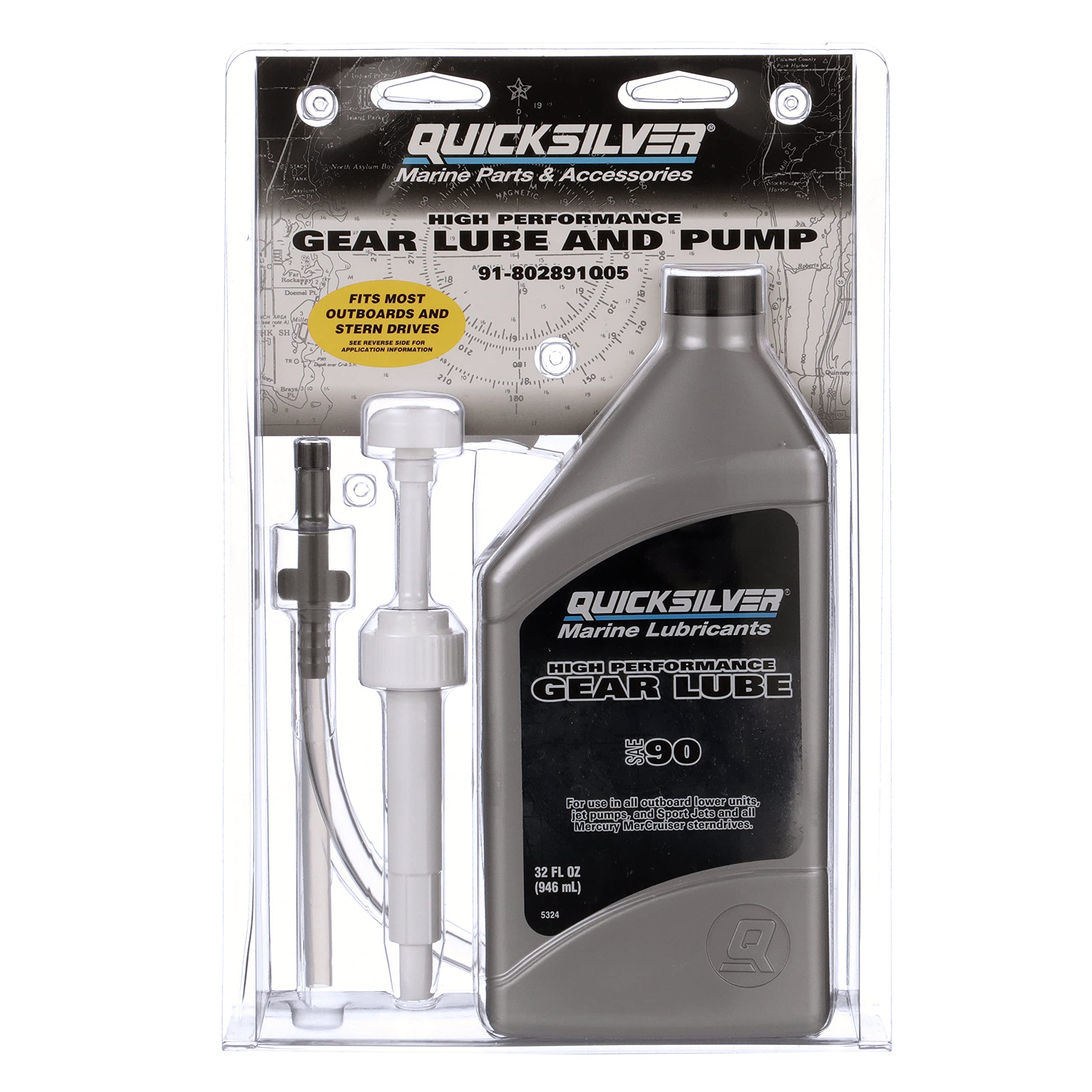 Mercury Quicksilver 32oz High Performance Gear Lube &ポンプキット: Fits Most Outboards Sterndrives Outdrives Lower単位