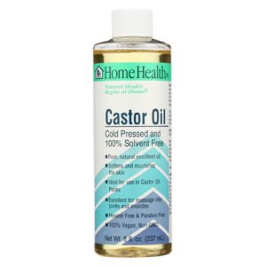 home health castor oil - 8 fl oz - conditioning oil for body, skin & brows - non-gmo, usda-certified organic - cold pressed - solvent & hexane free