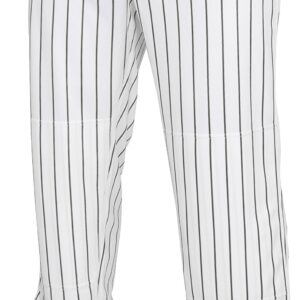 Rawlings PRO 150 Series Game/Practice Baseball Pant | Adult Medium | Pinstripes - White/Black | Relaxed Fit