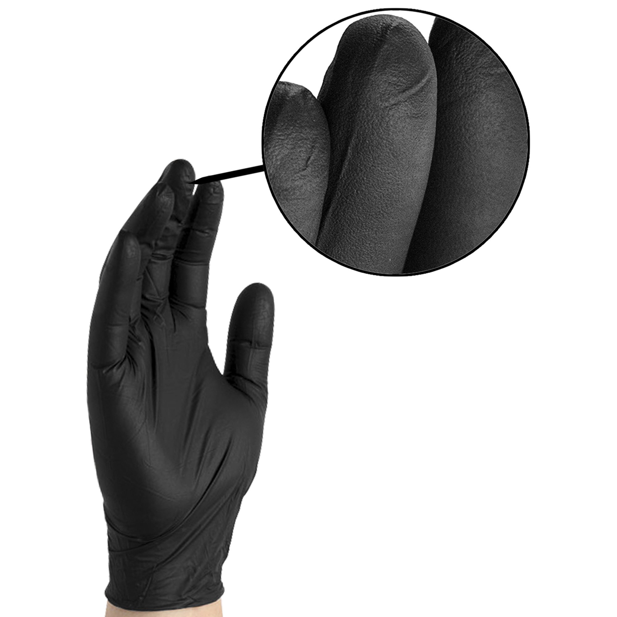 GLOVE PLUS - BLACK NITRILE XL TEXTURED/POWDER FREE - NON STERILE