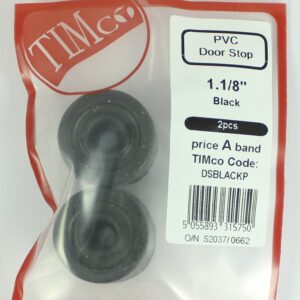 TIMCO PVC Door Stops 21 x 32mm - Black (Pack of 2)