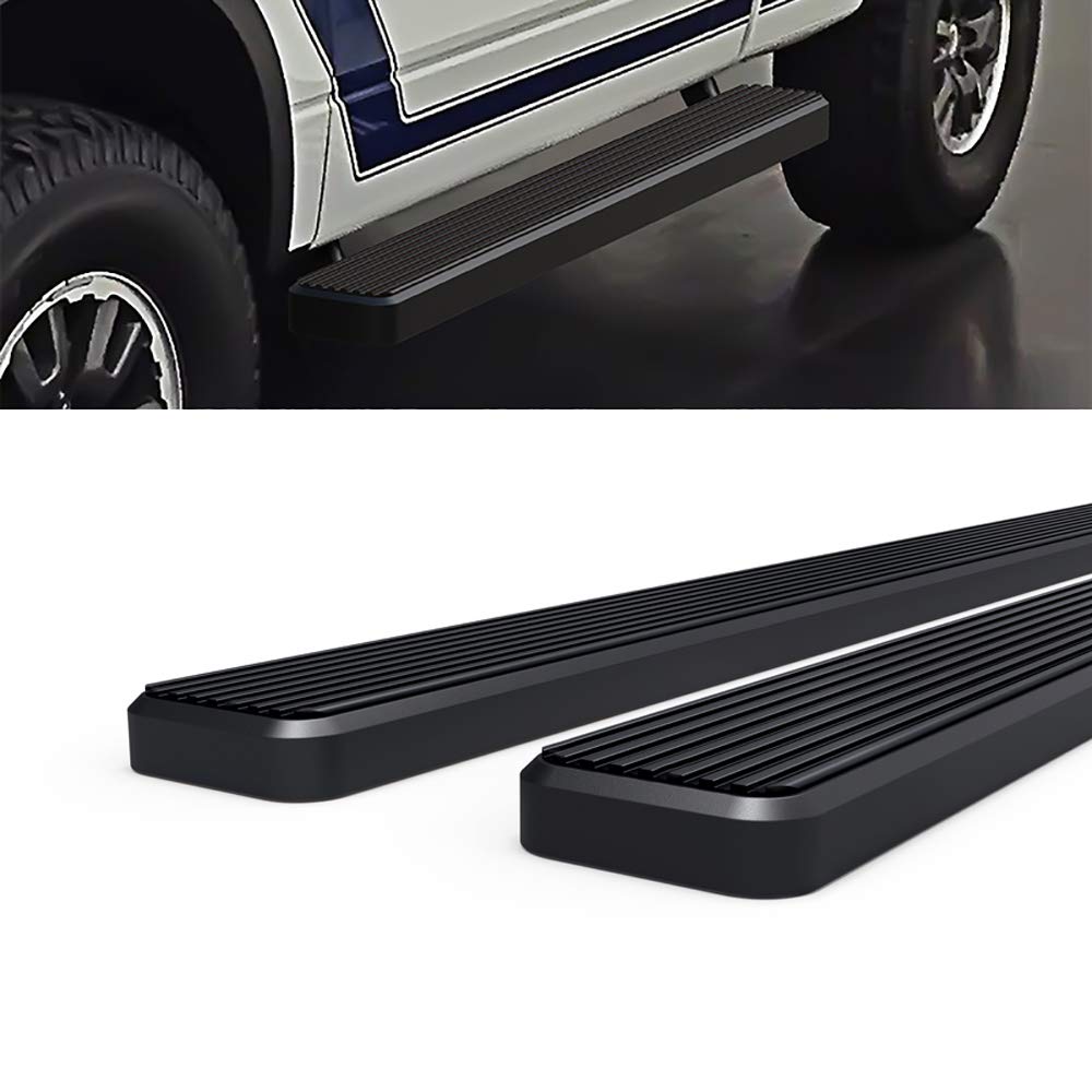 APS Running Boards (Nerf Bars Side Steps Step Bars) Compatible with Ford F150 2009-2014 Regular Cab (Stainless Steel Black Powder Coated 5 inches)