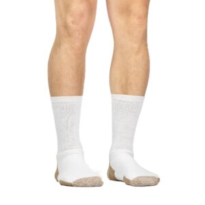 fox river value medium-weight work crew socks (3 pair pack), white, large