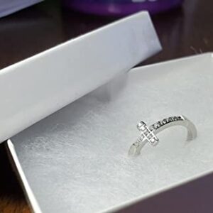 True Love Waits Ring Sideways Cross Purity, Christian Chastity Ceremony, Stainless Steel (7)