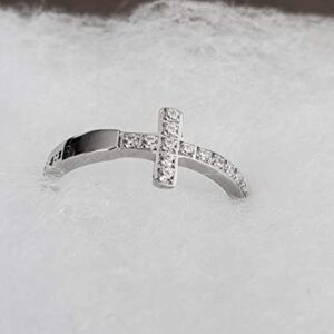 True Love Waits Ring Sideways Cross Purity, Christian Chastity Ceremony, Stainless Steel (7)