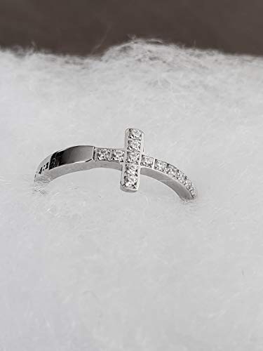 True Love Waits Ring Sideways Cross Purity, Christian Chastity Ceremony, Stainless Steel (7)