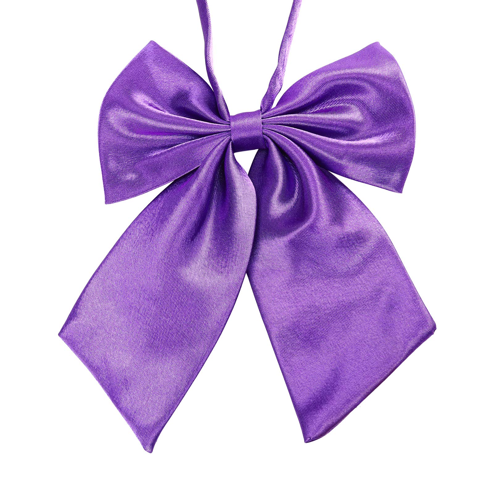 AWAYTR Ladies Adjustable Pre tied Bowtie - Solid Color Bow Ties for Women (Purple