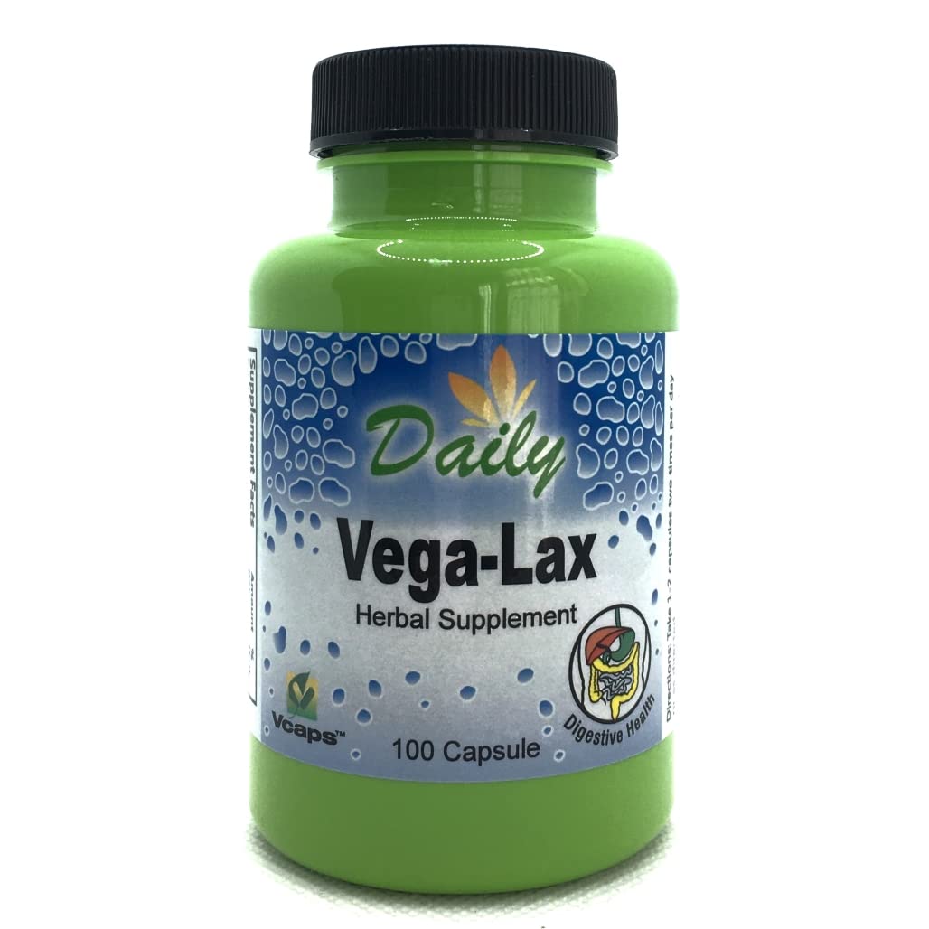 Daily Manufacturing Vega-Lax™ (Cascara Sagrada Bark, Senna Leaf, Glucomannan & Dehydrated Aloe Vera Gel) 100 Vegetarian Capsules