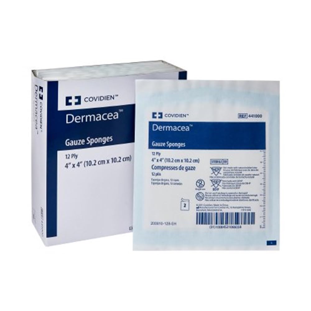 Dermacea Sterile USP Type VII Gauze Sponge 4" X 4" (50/Box)